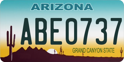 AZ license plate ABE0737