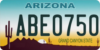AZ license plate ABE0750