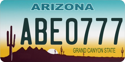 AZ license plate ABE0777
