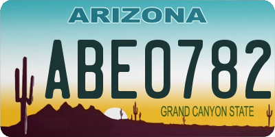 AZ license plate ABE0782