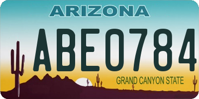 AZ license plate ABE0784