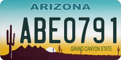 AZ license plate ABE0791