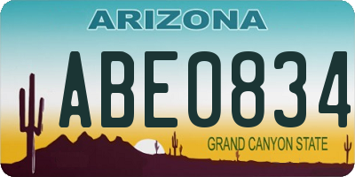 AZ license plate ABE0834