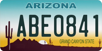 AZ license plate ABE0841