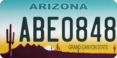 AZ license plate ABE0848
