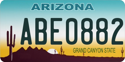 AZ license plate ABE0882