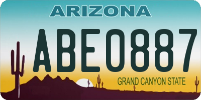 AZ license plate ABE0887