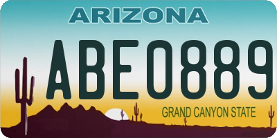 AZ license plate ABE0889