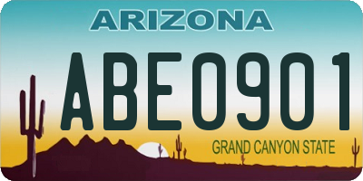 AZ license plate ABE0901