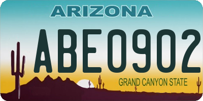 AZ license plate ABE0902