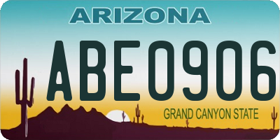 AZ license plate ABE0906