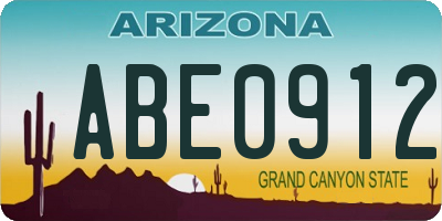 AZ license plate ABE0912