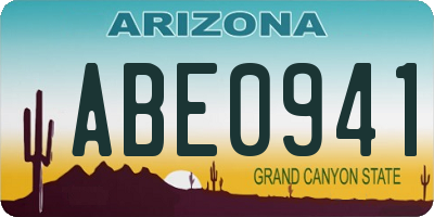 AZ license plate ABE0941