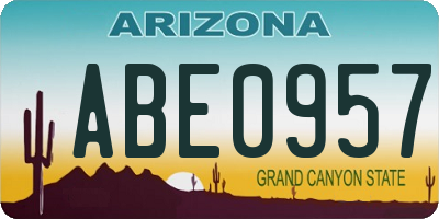 AZ license plate ABE0957