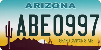 AZ license plate ABE0997