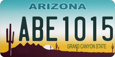 AZ license plate ABE1015