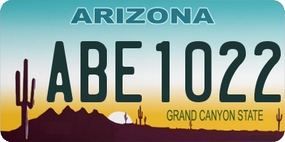 AZ license plate ABE1022