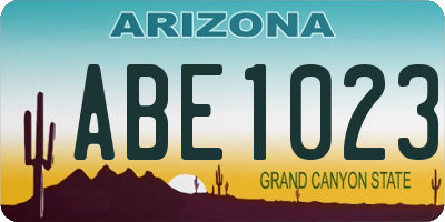 AZ license plate ABE1023