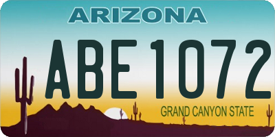 AZ license plate ABE1072