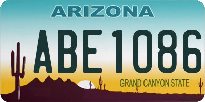 AZ license plate ABE1086