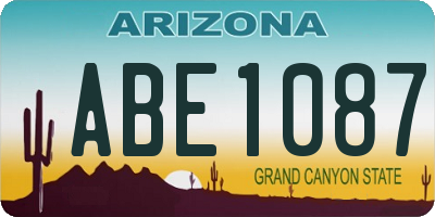 AZ license plate ABE1087