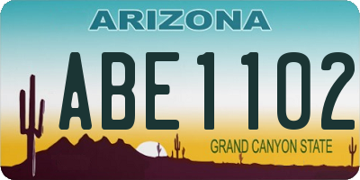 AZ license plate ABE1102
