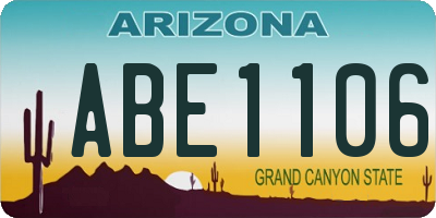 AZ license plate ABE1106