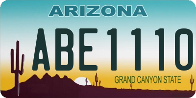 AZ license plate ABE1110