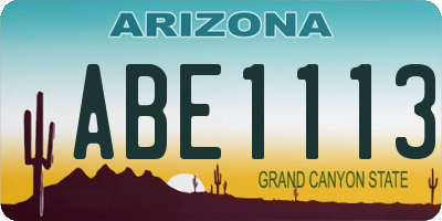 AZ license plate ABE1113