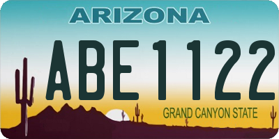 AZ license plate ABE1122