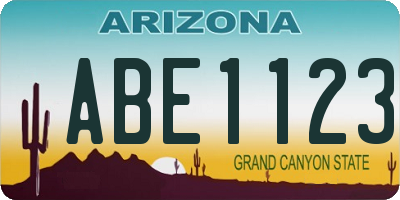 AZ license plate ABE1123