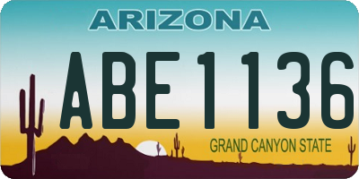 AZ license plate ABE1136