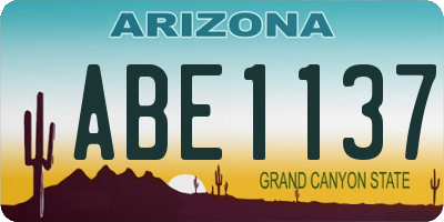 AZ license plate ABE1137