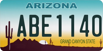 AZ license plate ABE1140