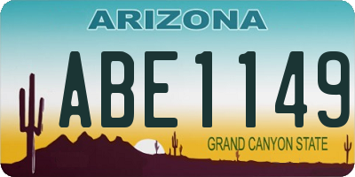 AZ license plate ABE1149