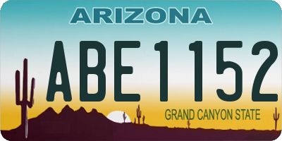AZ license plate ABE1152
