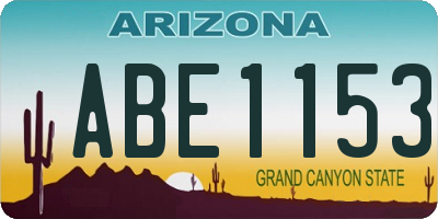AZ license plate ABE1153