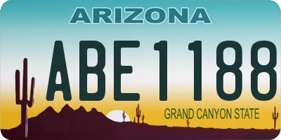 AZ license plate ABE1188
