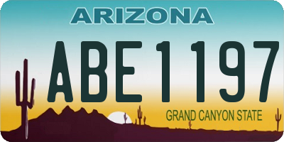 AZ license plate ABE1197