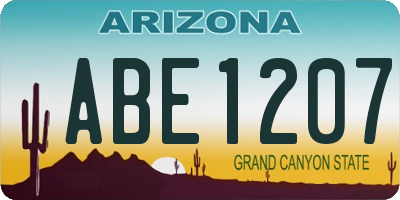 AZ license plate ABE1207