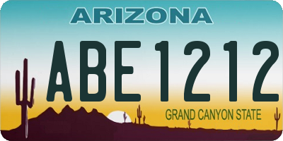 AZ license plate ABE1212