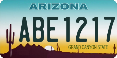AZ license plate ABE1217