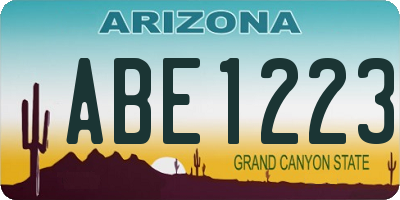 AZ license plate ABE1223