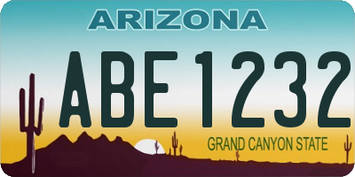 AZ license plate ABE1232