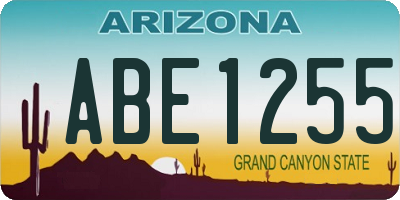 AZ license plate ABE1255