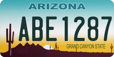 AZ license plate ABE1287