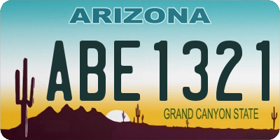 AZ license plate ABE1321