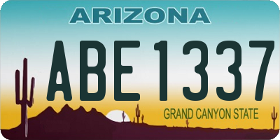 AZ license plate ABE1337