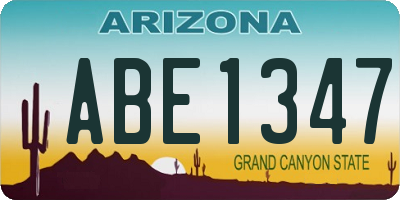 AZ license plate ABE1347