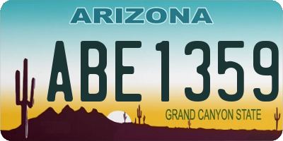 AZ license plate ABE1359